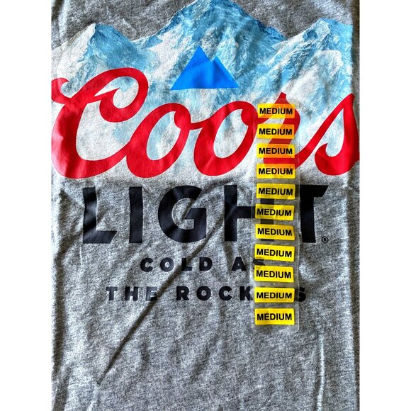 Coors Light Graphic Tee Medium Gray Cotton Blend Adult - Picture 2 of 4